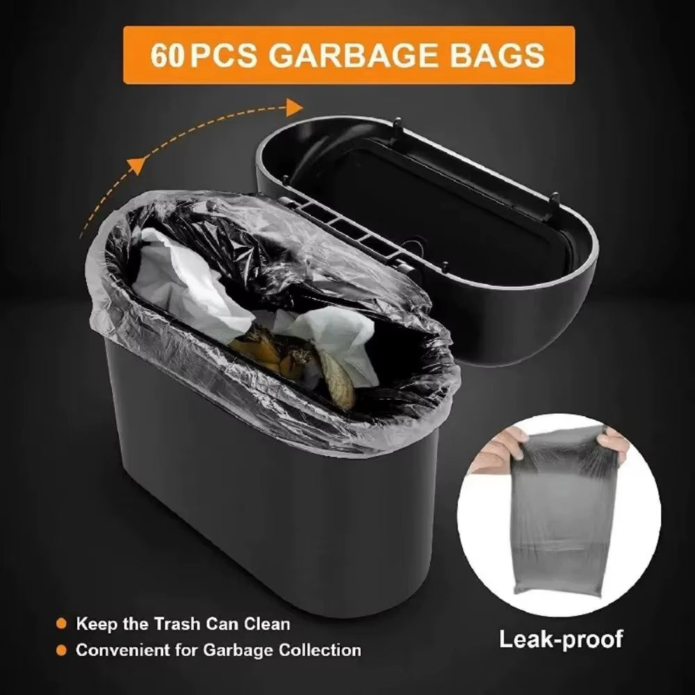 Hanging Car Trash Can with Lid - Compact Vehicle Garbage Bin Organizer
