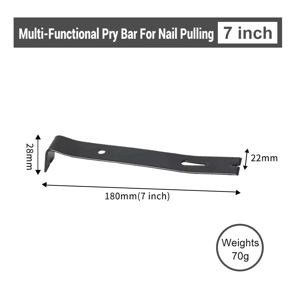 Oilfield Flat Pry Bar with Nail Puller Claw, High-Carbon Steel 12-15 in – image 1