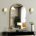 Bathroom Mirror, Arched 20 x 30 in Wall Mirror, Gold Frame