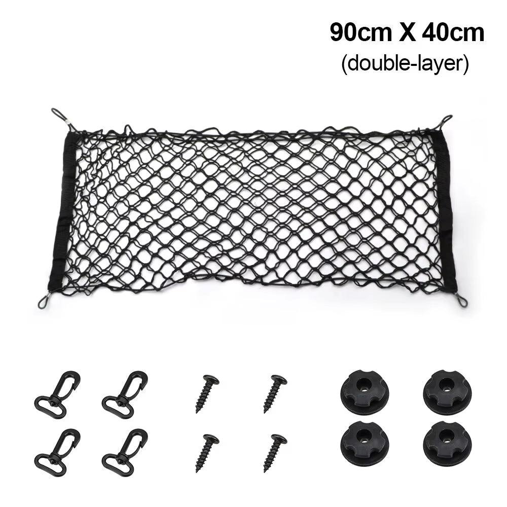 Trunk Cargo Net Bag, Elastic Nylon Mesh Storage Organizer