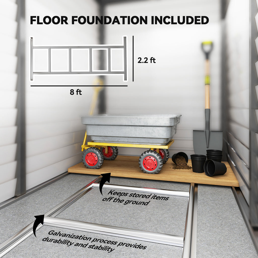 4.6 x 9 Ft Lean To Metal Storage Shed with Foundation Kit – image 5