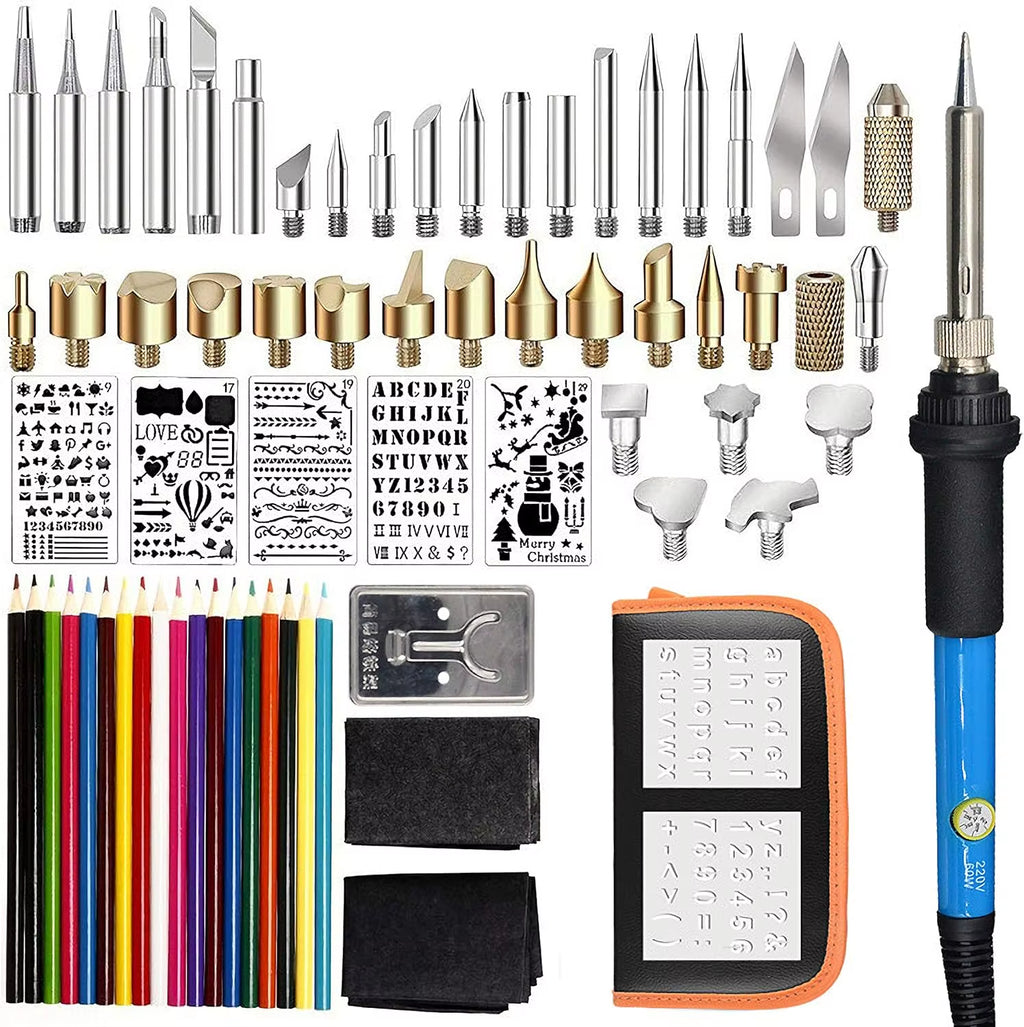 Wood Burning Pen Kit 71 Piece with Adjustable Temperature, US Plug