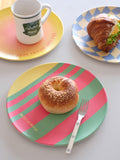 Bamboo Fiber Dinner Plates, Set of 3 Patterned 10 In Plates