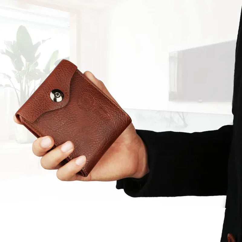 Men's Bifold Wallet – Slim PU Leather RFID Blocking, Brown – image 2