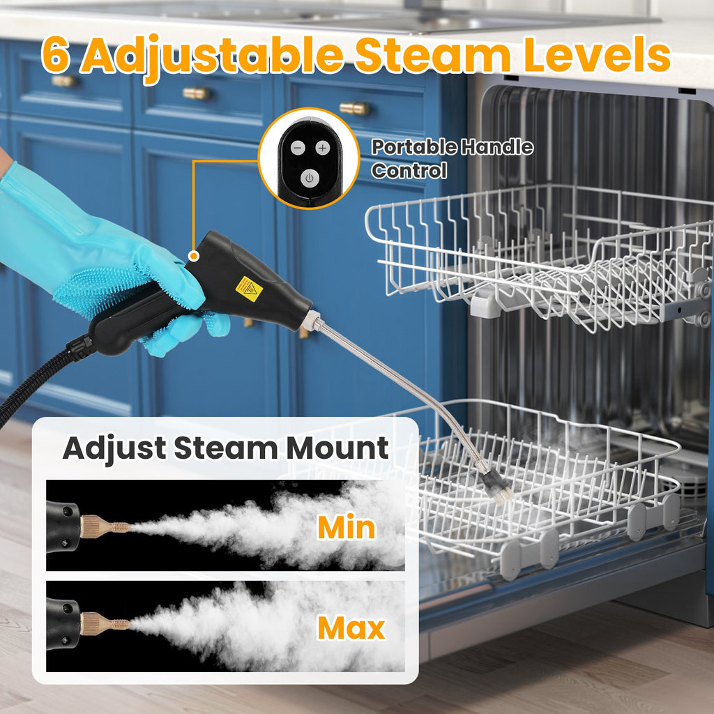 1500W Handheld Steam Cleaner with 1200 ml Tank and 6 Steam Levels – image 8
