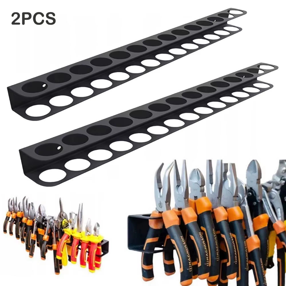 Screwdriver Organizer Wall Rack - 14-Hole Steel Plier & Driver Holder – image 4