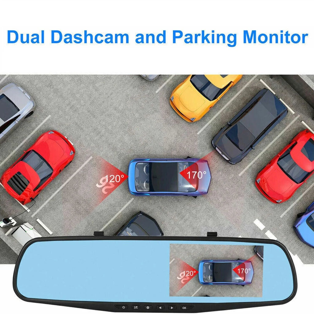 Rearview Mirror Car Dash Cam 1080P, Front and Rear