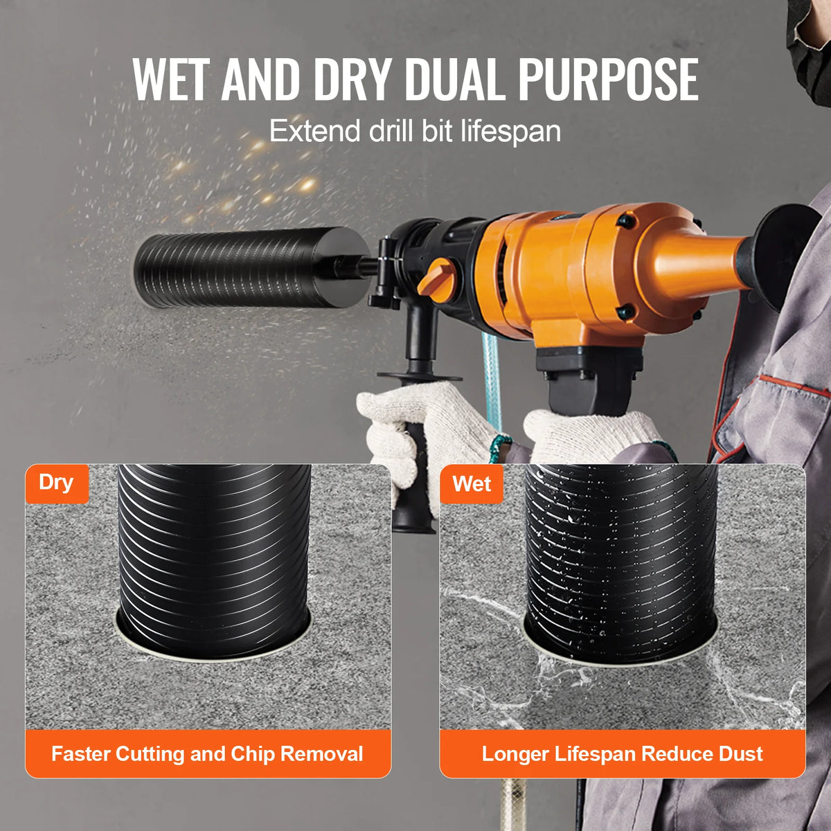 Diamond Core Drill Bit 4 in, Wet/Dry for Concrete and Brick – image 3