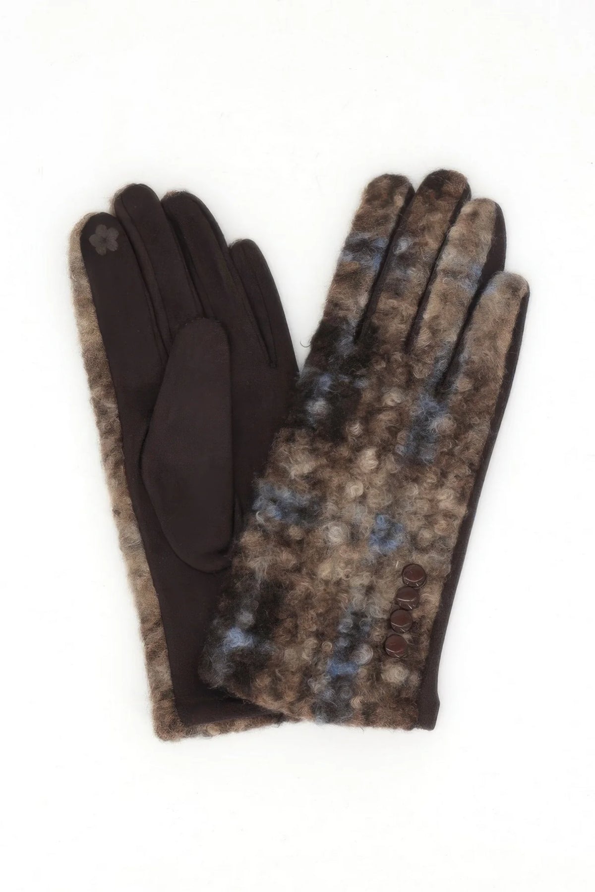Boucle Check Touchscreen Gloves with Side Buttons – image 3