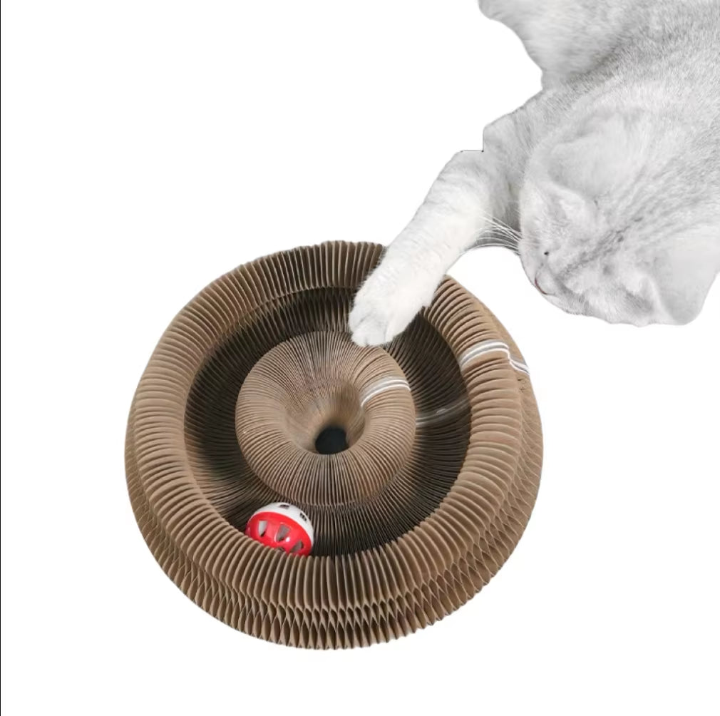 Foldable Cat Scratching Board - Accordion Cardboard Scratcher & Bed