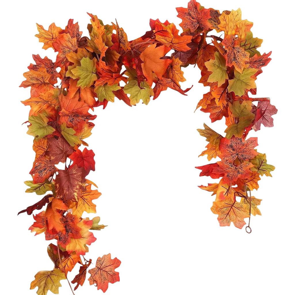 Fall Maple Leaf Garland 5.7ft - Artificial Autumn Vine, Thanksgiving – image 6