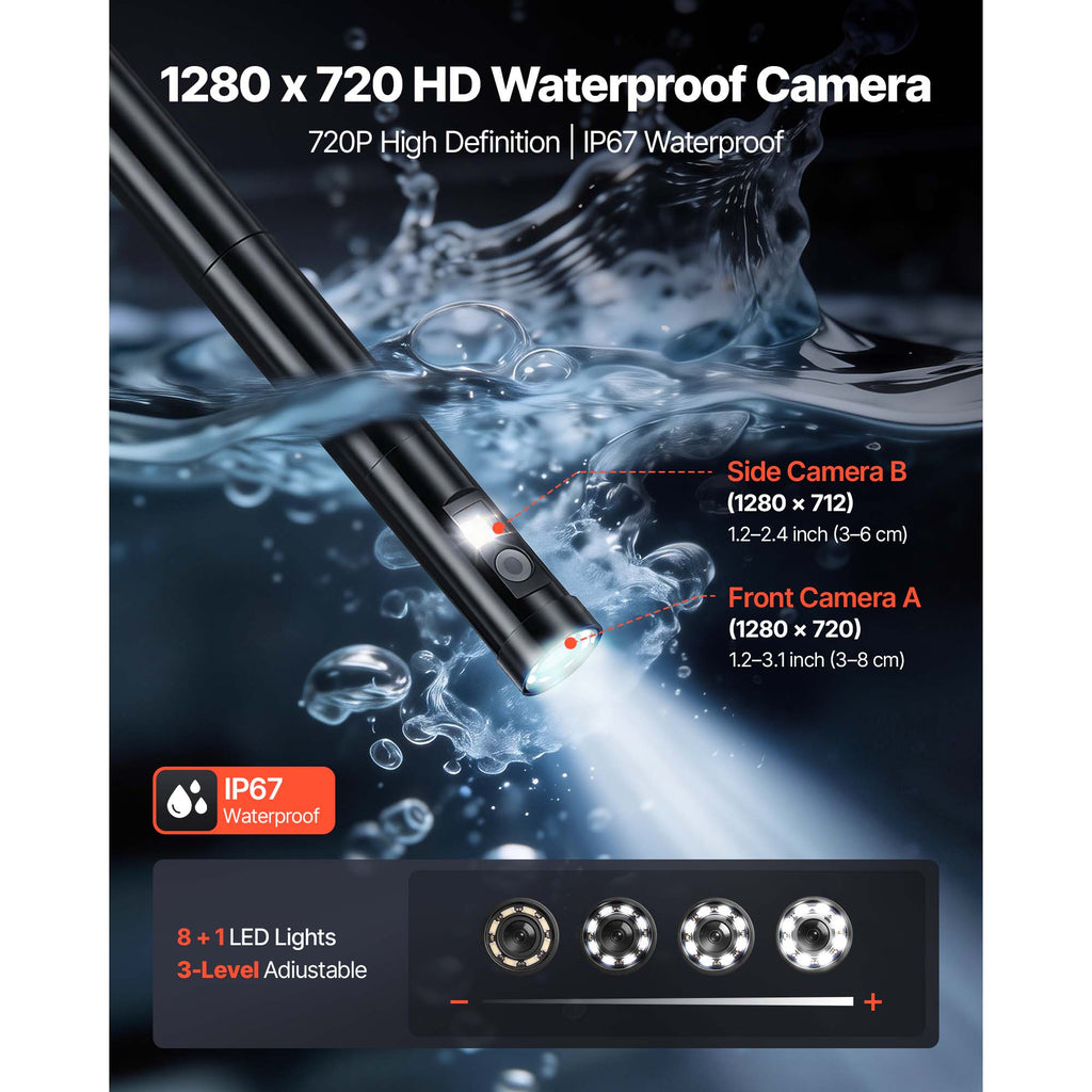Rotating Probe Endoscope Camera 1080P with Light, 16.4 ft Cable – image 5