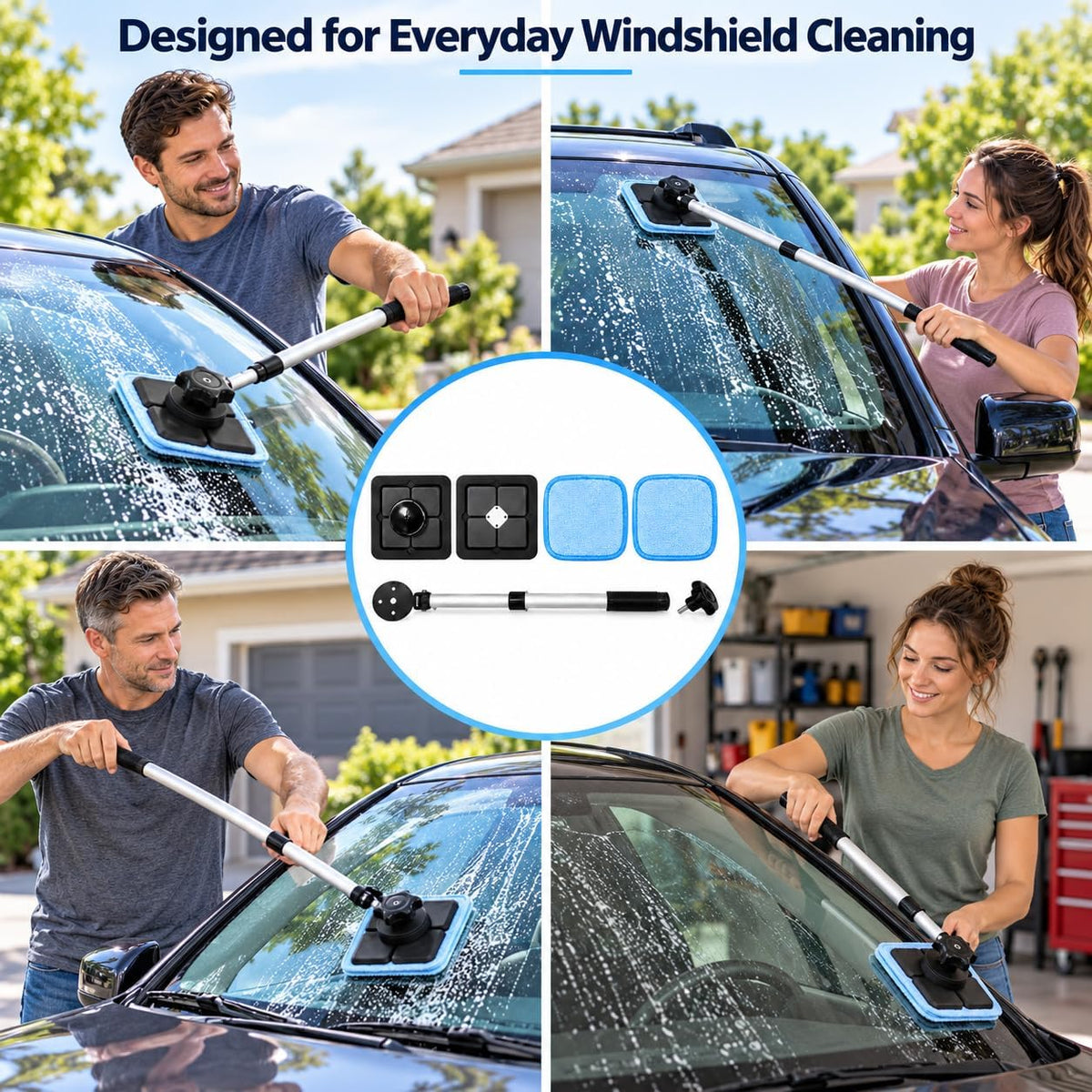 Windshield Cleaner Tool Extendable Magnetic, Inside Glass to 18.5 in – image 5