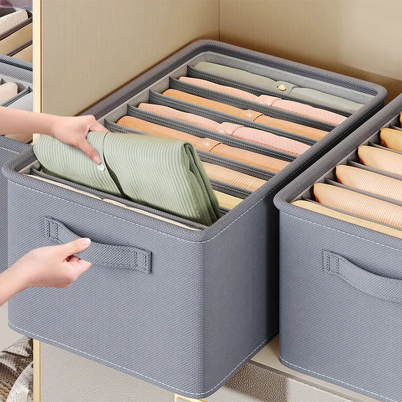 Foldable Fabric Closet Storage Box with Compartments