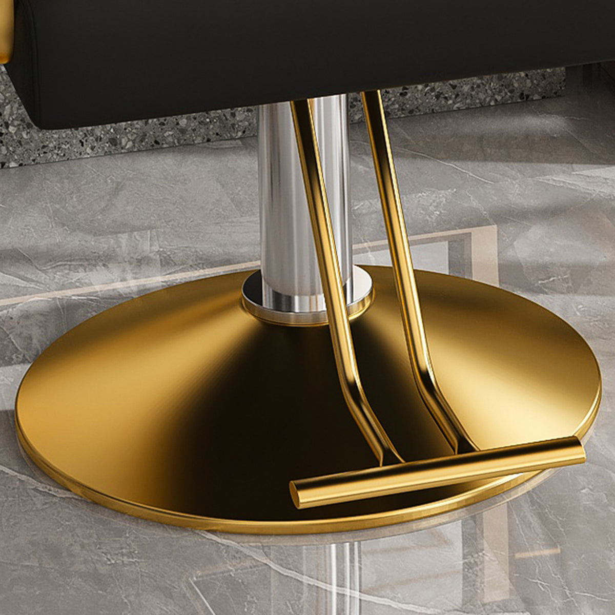 Hydraulic Salon Styling Chair 360 Swivel Black and Gold – image 3
