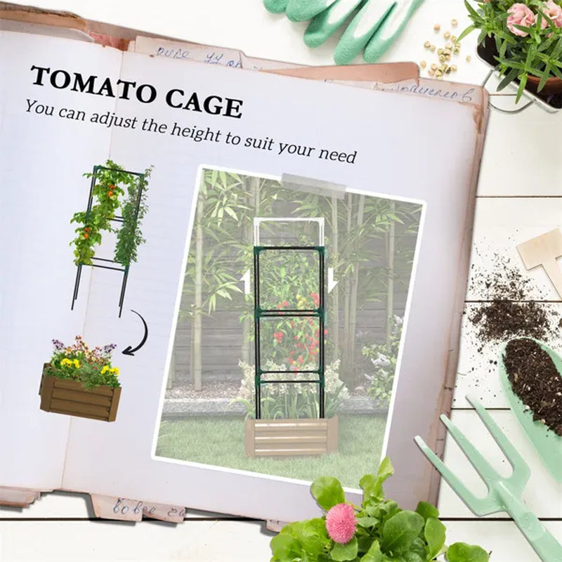 Square Raised Garden Bed with Tomato Cage Trellis, 24 x 24 in Steel – image 8