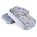Velvet Ring Organizer Box, 21 Slots, Octagonal with Removable Lid