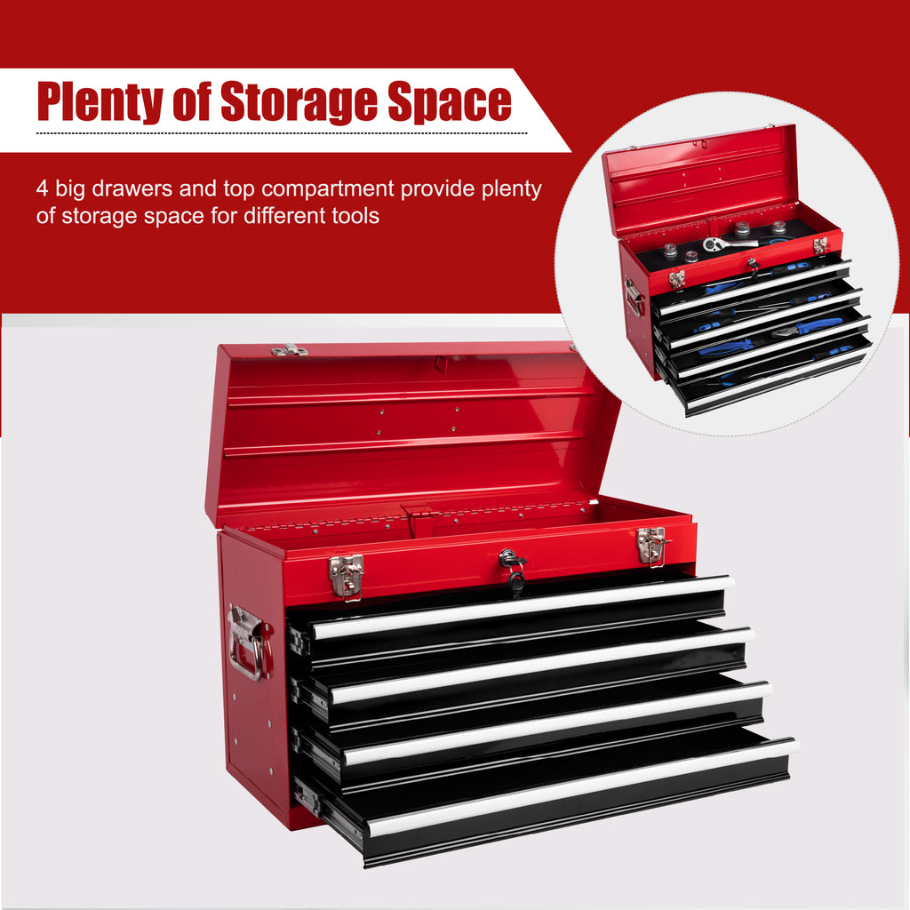 Metal Tool Box with 4 Drawers, 21 in Portable Locking Tool Chest – image 7