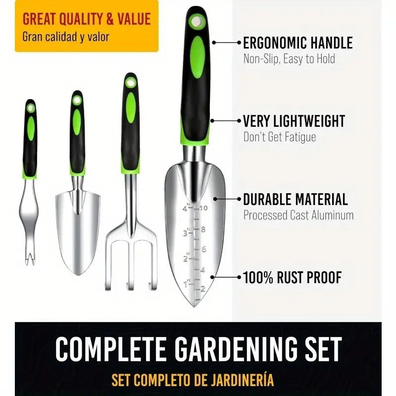 8-Piece Garden Hand Tool Set with Storage Bag and Gloves – image 4