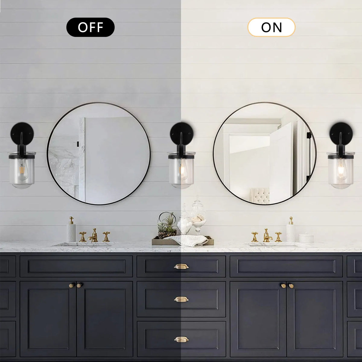 Modern 1-Light Wall Sconce with Clear Glass Globe Shade