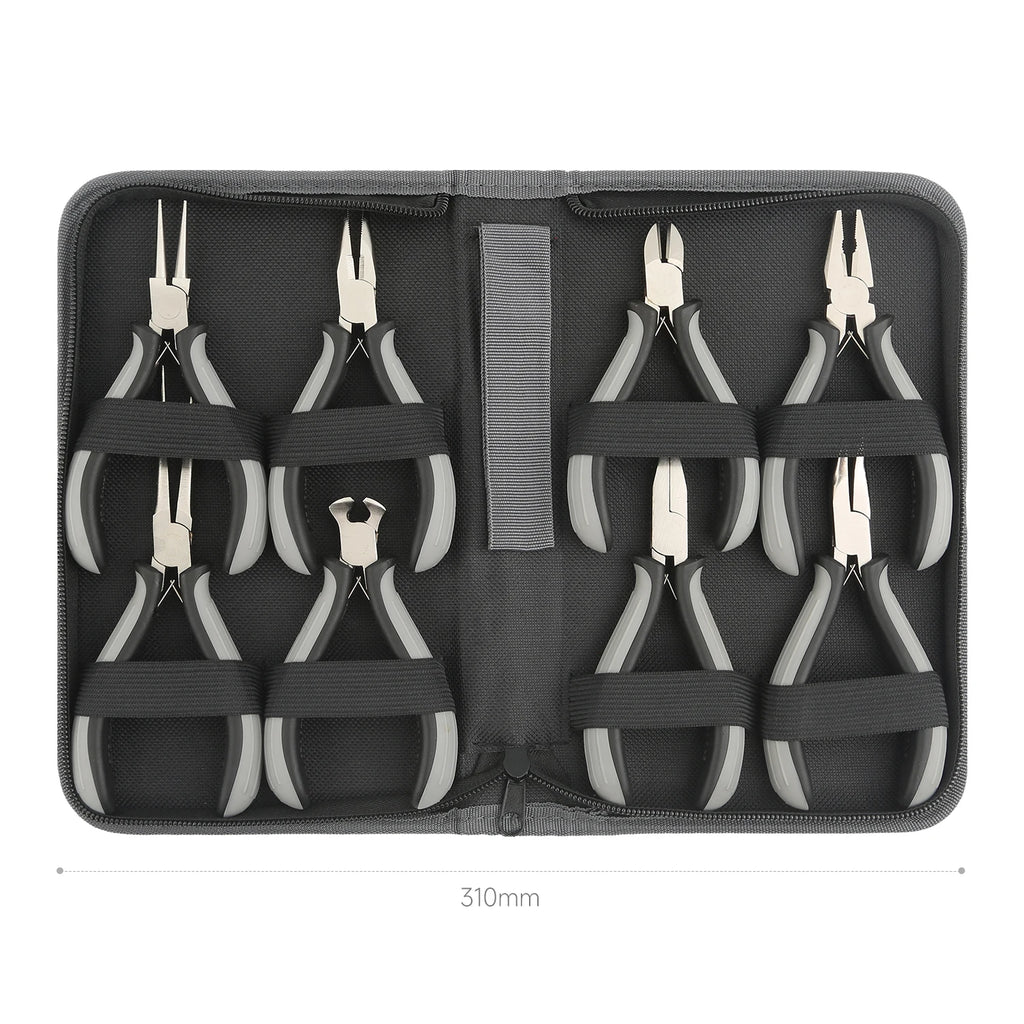 Mini Pliers Set 8 Piece with Tool Bag for Jewelry and Repair – image 1
