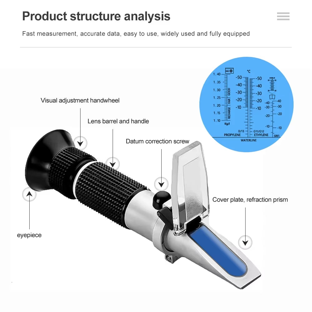 4-in-1 Antifreeze Refractometer for Coolant, Battery Fluid & DEF – image 3