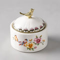 Sugar Bowl with Lid, Ceramic Floral Bird Canister, 0.5 L