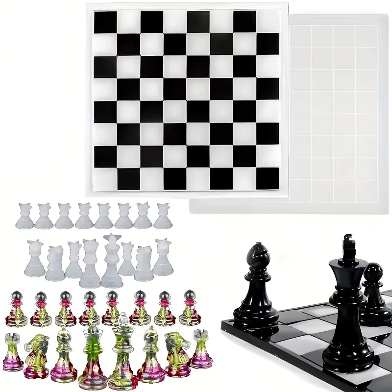 Chess Set Resin Silicone Mold with Chessboard Mold – image 4