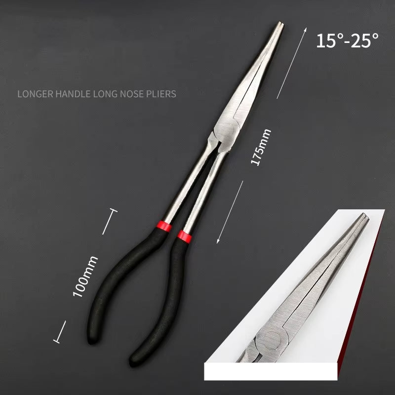 Long Nose Pliers 11 Inch – Curved or Straight Tip Pliers – image 11