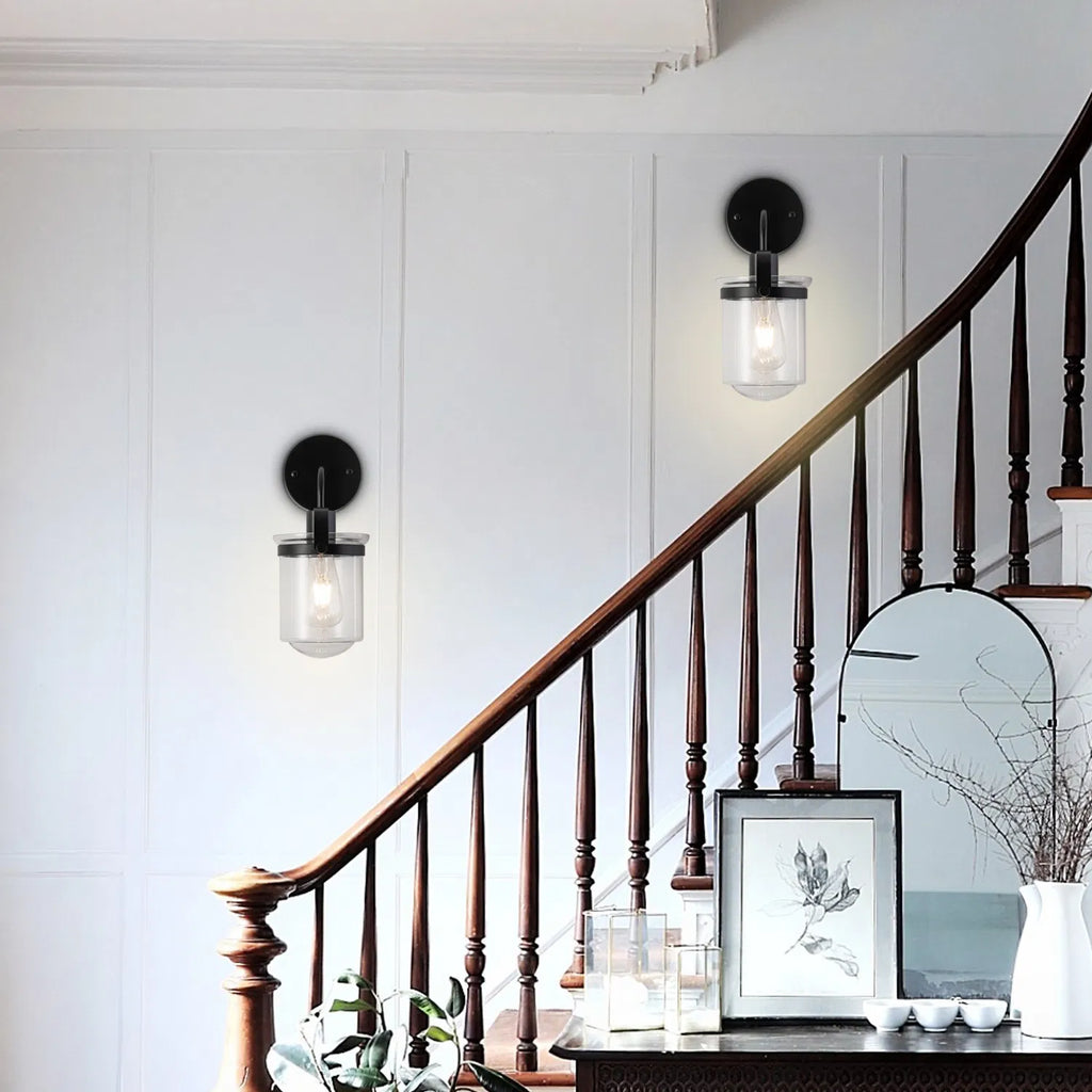 Modern 1-Light Wall Sconce with Clear Glass Globe Shade