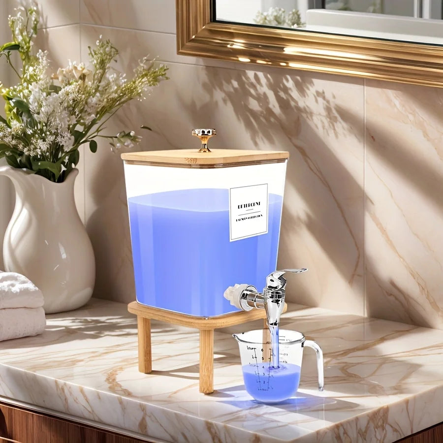 Laundry Detergent Dispenser – Clear Liquid Soap Tank with Steel Tap – image 2