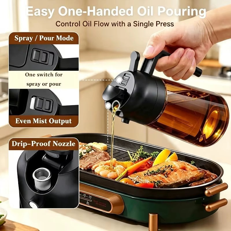Olive Oil Sprayer & Dispenser 2-in-1 - 16oz Glass Bottle – image 6