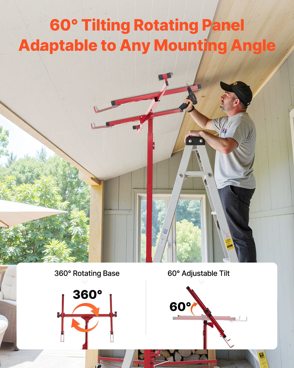 11 ft Drywall Lift Panel Hoist, 150 lb Capacity with Telescoping Arm – image 4