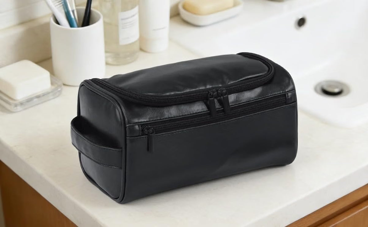 Dopp Kit – Men's PU Leather Toiletry Bag, Water-Resistant – image 5