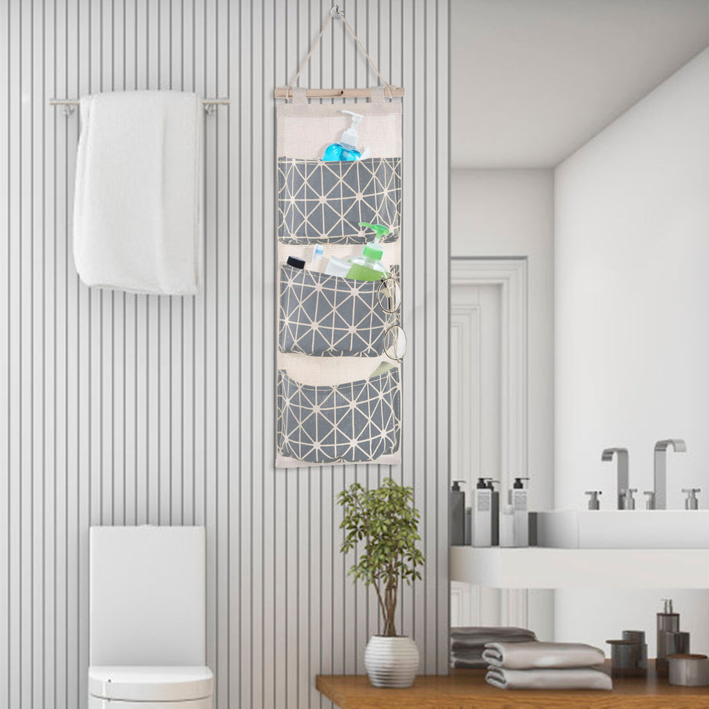 Hanging Wall Organizer - 3-Pocket Linen Door & Closet Storage Bag – image 11