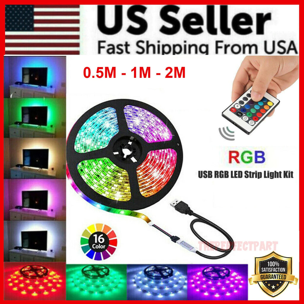 USB LED Strip Lights for TV Backlight, RGB 5050 with Remote