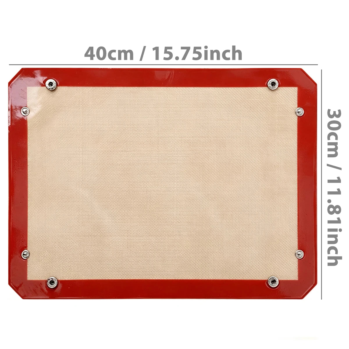 Silicone Baking Mat with Snap Corners – 40 x 30 cm Oven Liner