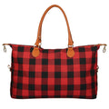 Buffalo Plaid Weekender Duffle Bag, Large Overnight Travel Tote – image 1
