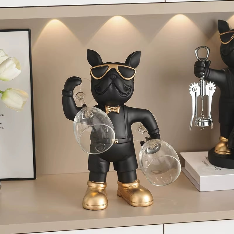 French Bulldog Wine Bottle Holder, Resin Countertop Wine Stand – image 5