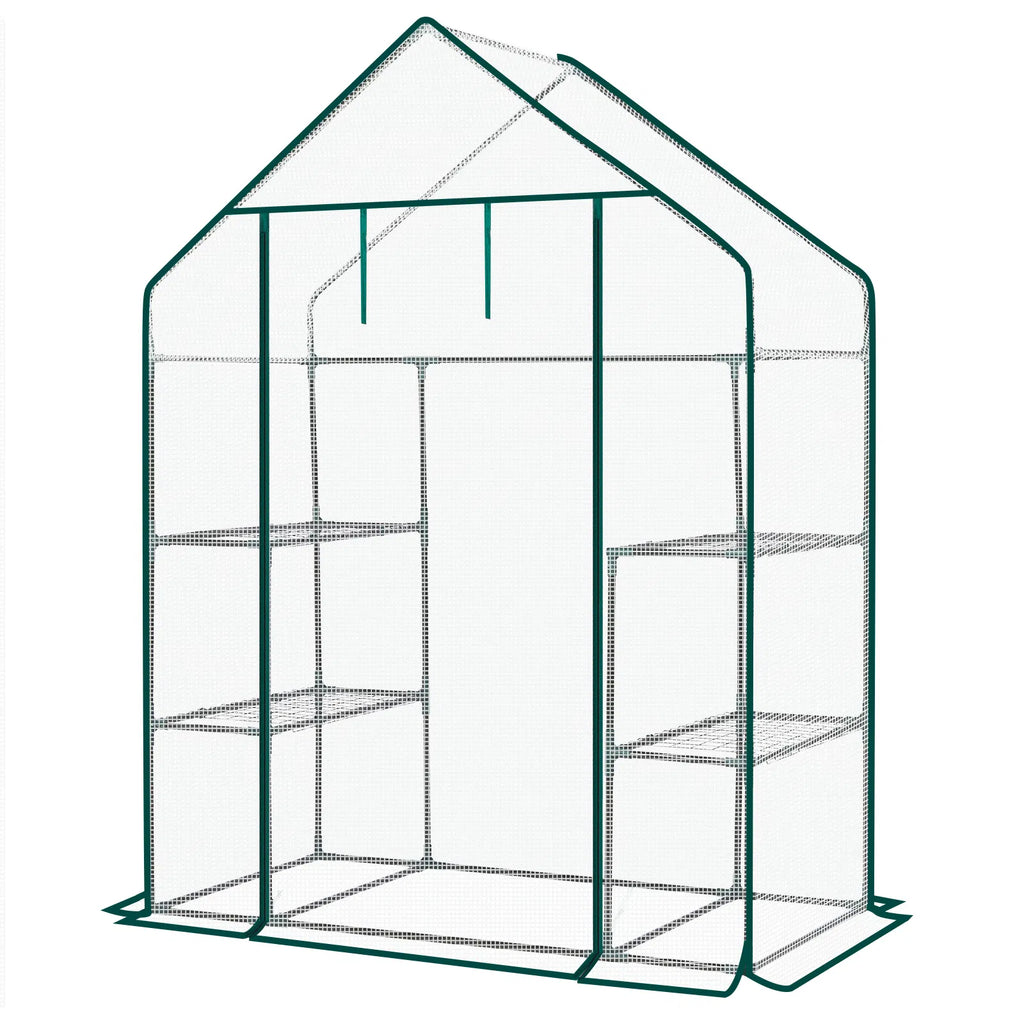Mini Walk-In Greenhouse with PE Cover & 4 Shelves, 56x29x77 in – image 10