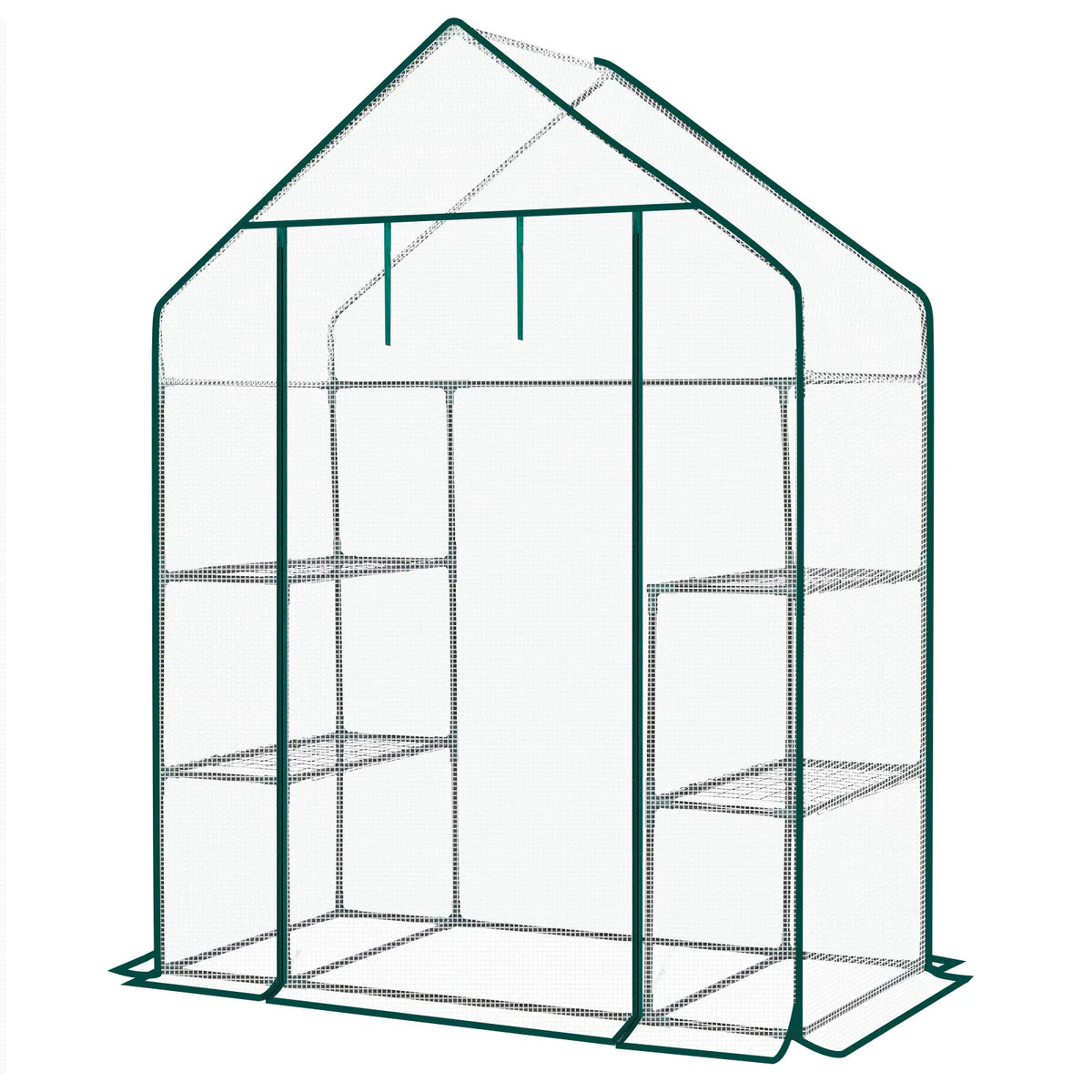Mini Walk-In Greenhouse with PE Cover & 4 Shelves, 56x29x77 in – image 10