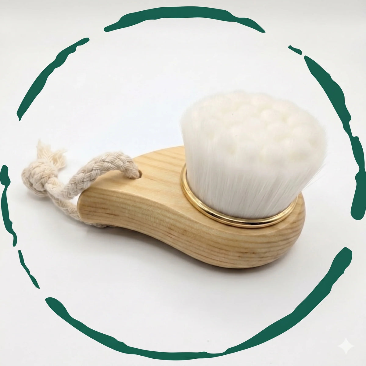 Facial Cleansing Brush Bamboo Handle Soft Bristles