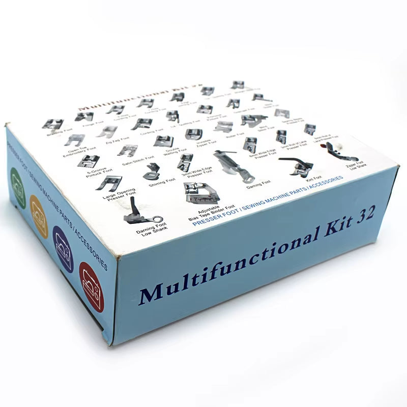 32-Piece Sewing Machine Presser Foot Set for Quilting and Hemming – image 1