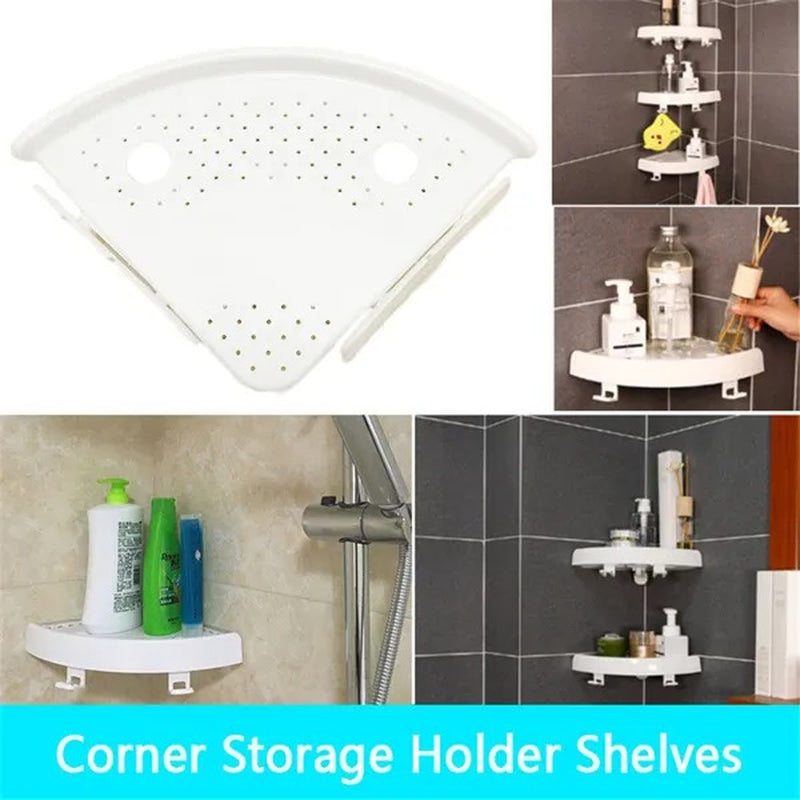 Corner Shower Shelf – Adhesive Wall Corner Organizer with Hooks – image 4