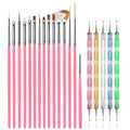 Nail Art Brush Set 20-25 Piece with Dotting Pens, Palette and Holder