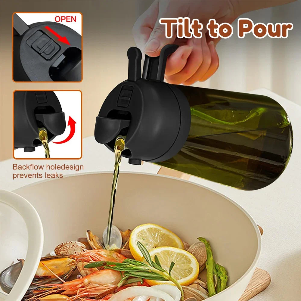 Oil Sprayer Bottle - 2-in-1 Glass Olive Oil Dispenser, 16 oz – image 5