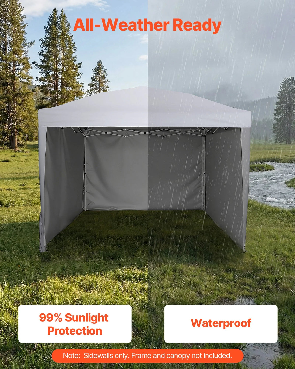 Canopy Sidewalls for 10x10 Pop Up Tent - 3 Waterproof Side Walls – image 3