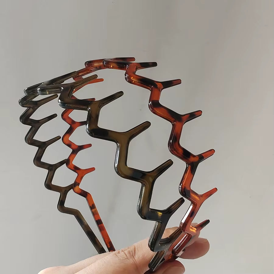 Leopard Headbands - 2-Pack Retro Bezel Hair Bands