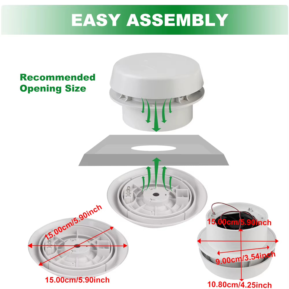12V RV Side Vent Exhaust Fan, Quiet or High-Flow – image 6