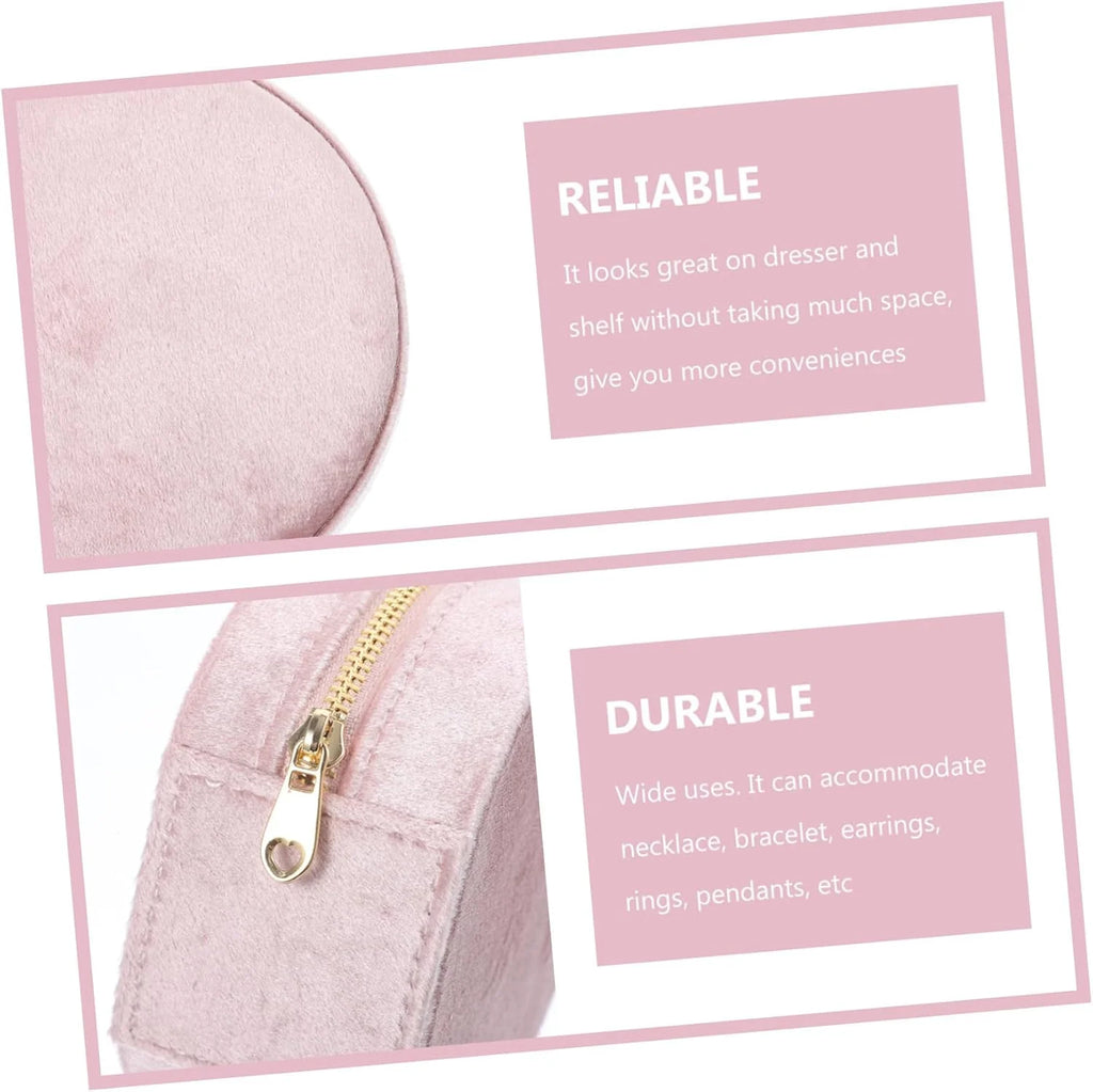 Travel Jewelry Box – Pink Portable Case for Rings & Earrings – image 6